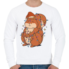 PRINTFASHION Karácsonyi mókus - Férfi pulóver - Fehér