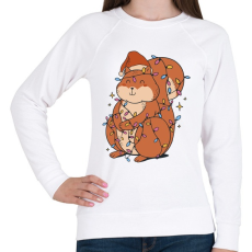 PRINTFASHION Karácsonyi mókus - Női pulóver - Fehér