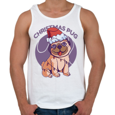 PRINTFASHION Karácsonyi mopsz - Férfi atléta - Fehér atléta, trikó