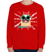 PRINTFASHION KARÁCSONYI MOPSZ - Gyerek pulóver - Piros gyerek pulóver, kardigán