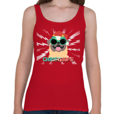 PRINTFASHION KARÁCSONYI MOPSZ - Női atléta - Cseresznyepiros