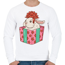 PRINTFASHION Karácsonyi nyuszi - Férfi pulóver - Fehér férfi pulóver, kardigán