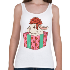 PRINTFASHION Karácsonyi nyuszi - Női atléta - Fehér női trikó