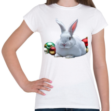 PRINTFASHION karácsonyi nyuszi - Női póló - Fehér