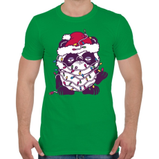 PRINTFASHION Karácsonyi panda - Férfi póló - Zöld
