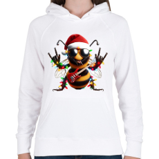 PRINTFASHION Karácsonyi party méhecske - Női kapucnis pulóver - Fehér