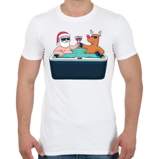 PRINTFASHION Karácsonyi pezsgés - Férfi póló - Fehér