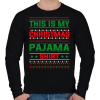 PRINTFASHION Karácsonyi pizsama póló - Férfi pulóver - Fekete