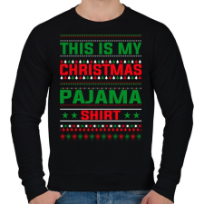 PRINTFASHION Karácsonyi pizsama póló - Férfi pulóver - Fekete férfi pizsama