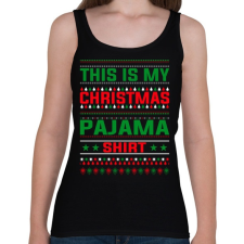 PRINTFASHION Karácsonyi pizsama póló - Női atléta - Fekete hálóing, pizsama