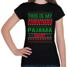 PRINTFASHION Karácsonyi pizsama póló - Női póló - Fekete hálóing, pizsama