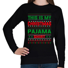 PRINTFASHION Karácsonyi pizsama póló - Női pulóver - Fekete