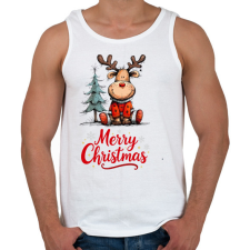 PRINTFASHION karácsonyi rénszarvas - Férfi atléta - Fehér atléta, trikó
