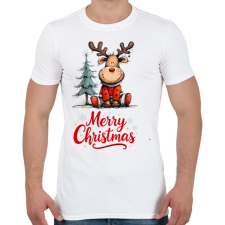 PRINTFASHION karácsonyi rénszarvas - Férfi póló - Fehér férfi póló