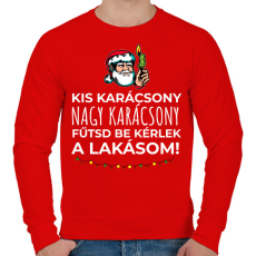PRINTFASHION Karácsonyi rezsicsökkentés 3 - Férfi pulóver - Piros