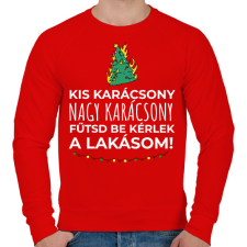 PRINTFASHION Karácsonyi rezsicsökkentés 4 - Férfi pulóver - Piros férfi pulóver, kardigán