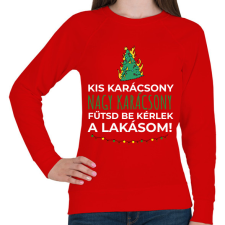 PRINTFASHION Karácsonyi rezsicsökkentés 5 - Női pulóver - Piros női pulóver, kardigán