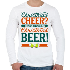 PRINTFASHION Karácsonyi sör - Férfi hosszú ujjú póló - Fehér női póló