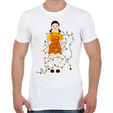 PRINTFASHION Karácsonyi Squid Game Baba - Férfi póló - Fehér férfi póló