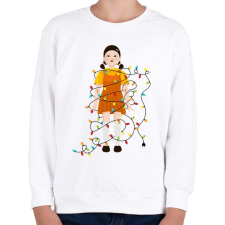 PRINTFASHION Karácsonyi Squid Game Baba - Gyerek pulóver - Fehér gyerek pulóver, kardigán