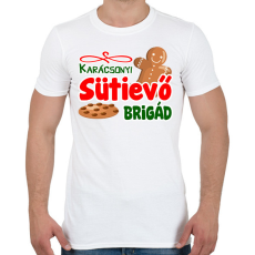 PRINTFASHION Karácsonyi sütievő brigád - Férfi póló - Fehér