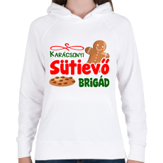 PRINTFASHION Karácsonyi sütievő brigád - Női kapucnis pulóver - Fehér