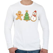 PRINTFASHION Karácsonyi sütik - Férfi hosszú ujjú póló - Fehér férfi póló