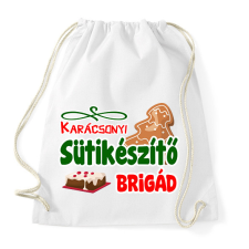 PRINTFASHION Karácsonyi sütikészítő brigád - Sportzsák, Tornazsák - Fehér tornazsák