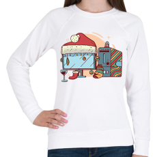 PRINTFASHION Karácsonyi számítógép - Női pulóver - Fehér