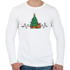 PRINTFASHION Karácsonyi szív - Férfi hosszú ujjú póló - Fehér