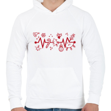 PRINTFASHION Karácsonyi szív - Férfi kapucnis pulóver - Fehér férfi pulóver, kardigán
