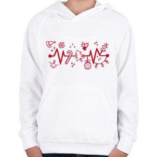 PRINTFASHION Karácsonyi szív - Gyerek kapucnis pulóver - Fehér gyerek pulóver, kardigán