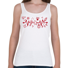 PRINTFASHION Karácsonyi szív - Női atléta - Fehér női trikó