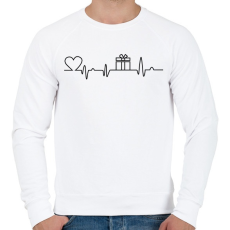 PRINTFASHION Karácsonyi szívritmus - Férfi pulóver - Fehér