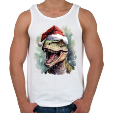 PRINTFASHION Karácsonyi T-rex - Férfi atléta - Fehér