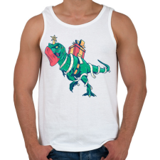 PRINTFASHION Karácsonyi T-Rex - Férfi atléta - Fehér atléta, trikó
