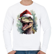 PRINTFASHION Karácsonyi T-rex - Férfi pulóver - Fehér férfi pulóver, kardigán