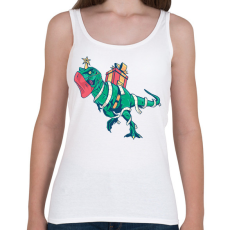 PRINTFASHION Karácsonyi T-Rex - Női atléta - Fehér