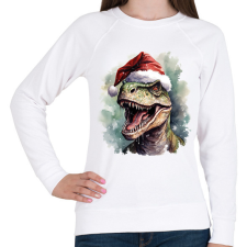 PRINTFASHION Karácsonyi T-rex - Női pulóver - Fehér női pulóver, kardigán