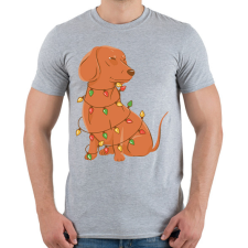 PRINTFASHION Karácsonyi tacskó - Férfi póló - Sport szürke férfi póló