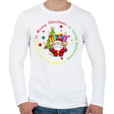 PRINTFASHION Karácsonyi - télapó - Férfi hosszú ujjú póló - Fehér