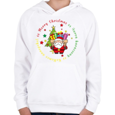 PRINTFASHION Karácsonyi - télapó - Gyerek kapucnis pulóver - Fehér