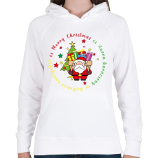 PRINTFASHION Karácsonyi - télapó - Női kapucnis pulóver - Fehér