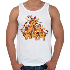 PRINTFASHION Karácsonyi tigrisek - Férfi atléta - Fehér atléta, trikó
