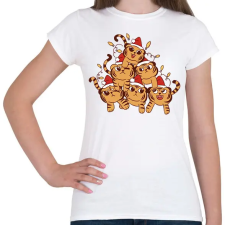 PRINTFASHION Karácsonyi tigrisek - Női póló - Fehér női póló