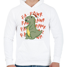 PRINTFASHION Karácsonyi Trex - Férfi kapucnis pulóver - Fehér férfi pulóver, kardigán