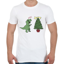 PRINTFASHION Karácsonyi Trex - Férfi póló - Fehér férfi póló