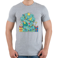 PRINTFASHION Karácsonyi Triceratops - Férfi póló - Sport szürke férfi póló