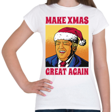 PRINTFASHION Karácsonyi Trump - Női póló - Fehér női póló