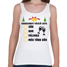 PRINTFASHION Karácsonyi túlélő lista - Női atléta - Fehér női trikó